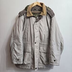 Members Only Mens Vtg 90s Corduroy Collar Thick Microfiber Hooded Chore Coat XL